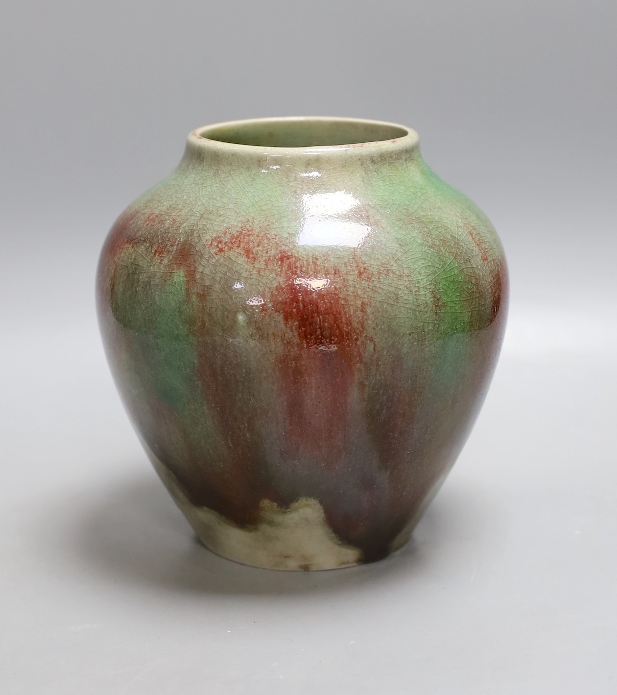 A WMF flambe vase, marked 813/002 V-14, 18cm tall